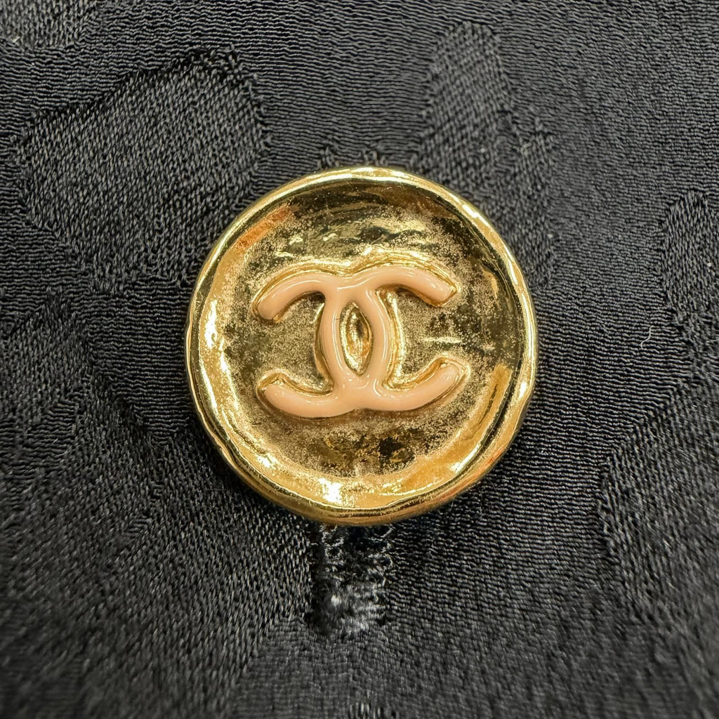 Chanel Silk 100% CC Logo Pattern with Button Long Sleeve Shirt Blouse Black 40 — view 7