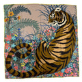 Hermes Carre 70 Tiger Silk 100% Beige Sundre Brown Multicolor Scarf