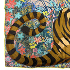 Hermes Carre 70 Tiger Silk 100% Beige Sundre Brown Multicolor Scarf — view 6