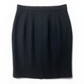 Chanel Tweed Skirt Knee Length Black Wool
