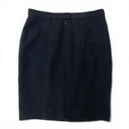 Chanel Tweed Skirt Knee Length Black Wool — view 3