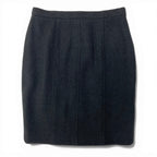 Chanel Tweed Skirt Knee Length Black Wool — view 2