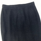 Chanel Tweed Skirt Knee Length Black Wool — view 5