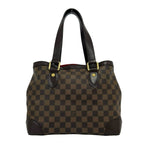 Louis Vuitton Hampstead PM Damier Logo Plate Leather Handbag Brown — view 3
