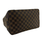 Louis Vuitton Hampstead PM Damier Logo Plate Leather Handbag Brown — view 7