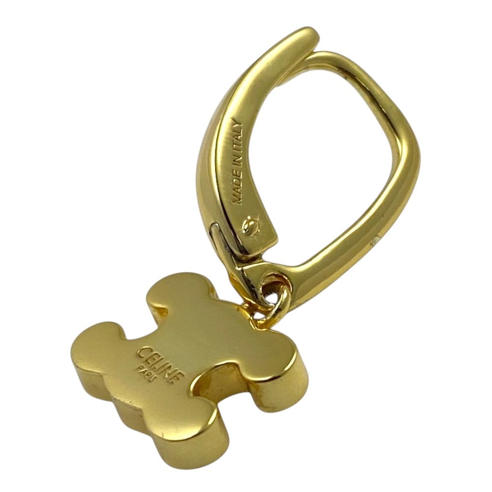 Celine Triomphe Earrings Rhinestone Gold — view 7