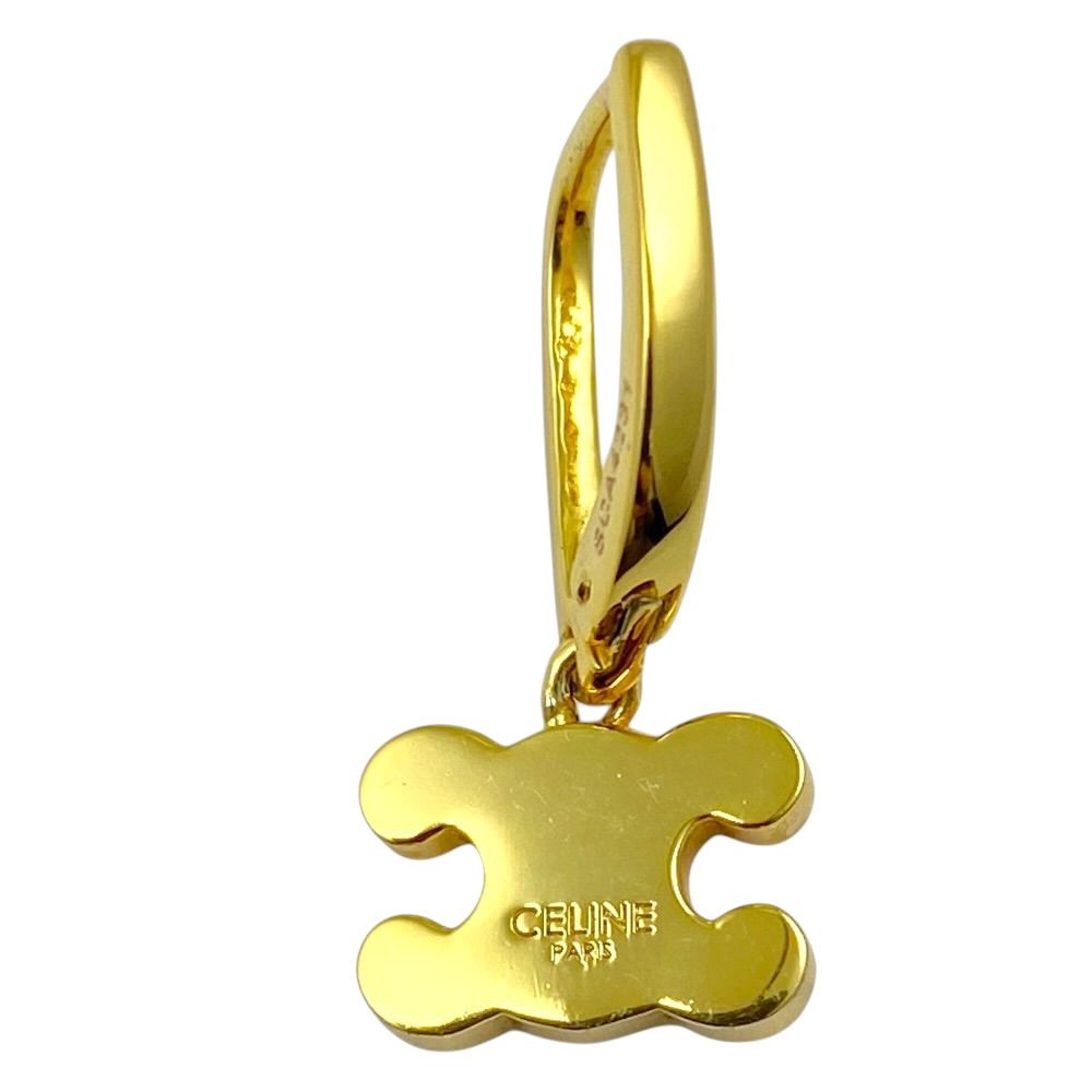 Celine Triomphe Earrings Rhinestone Gold — view 2