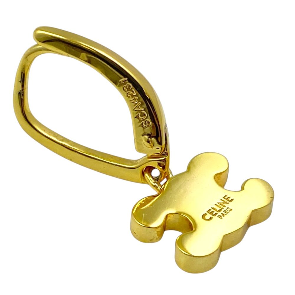 Celine Triomphe Earrings Rhinestone Gold — view 8