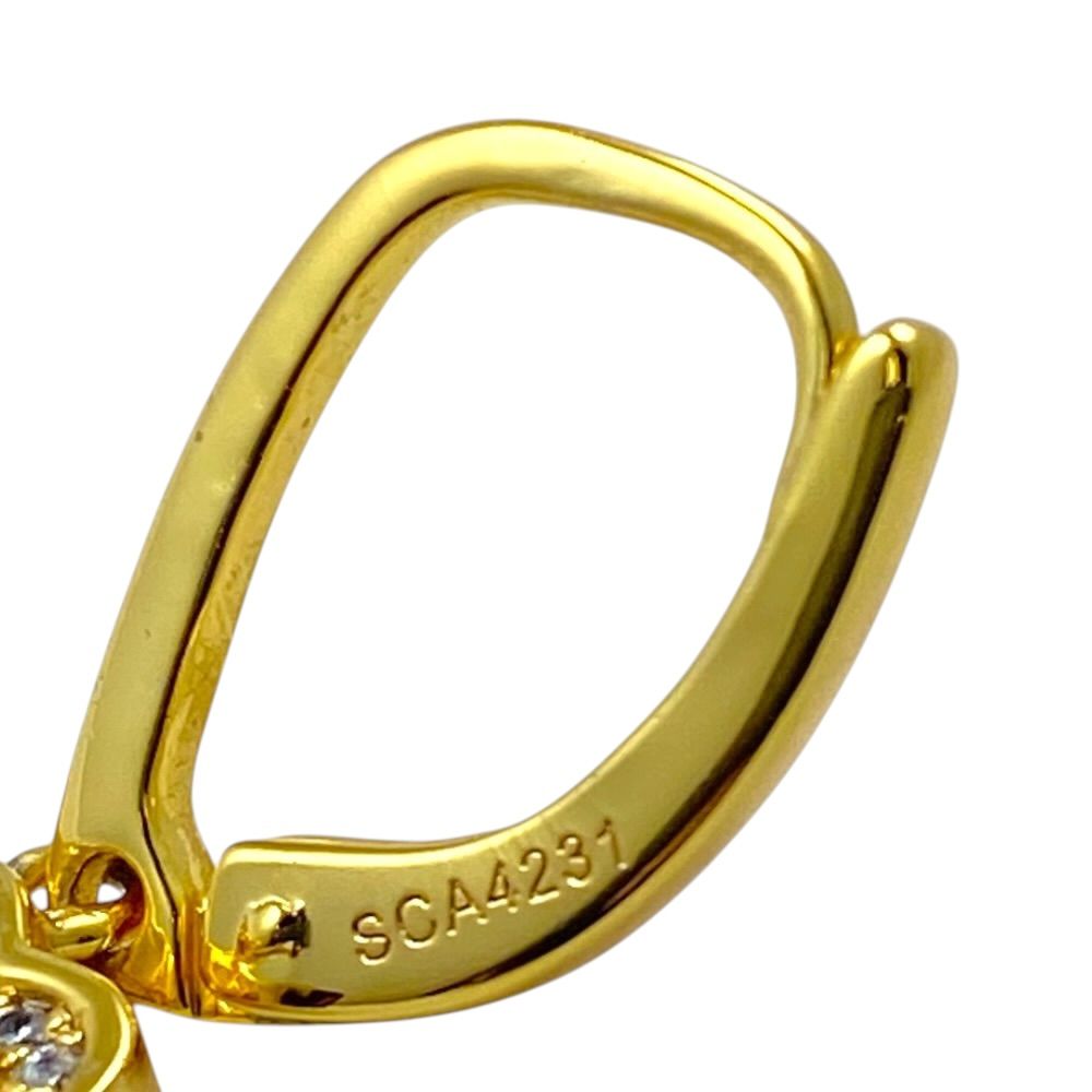 Celine Triomphe Earrings Rhinestone Gold — view 5