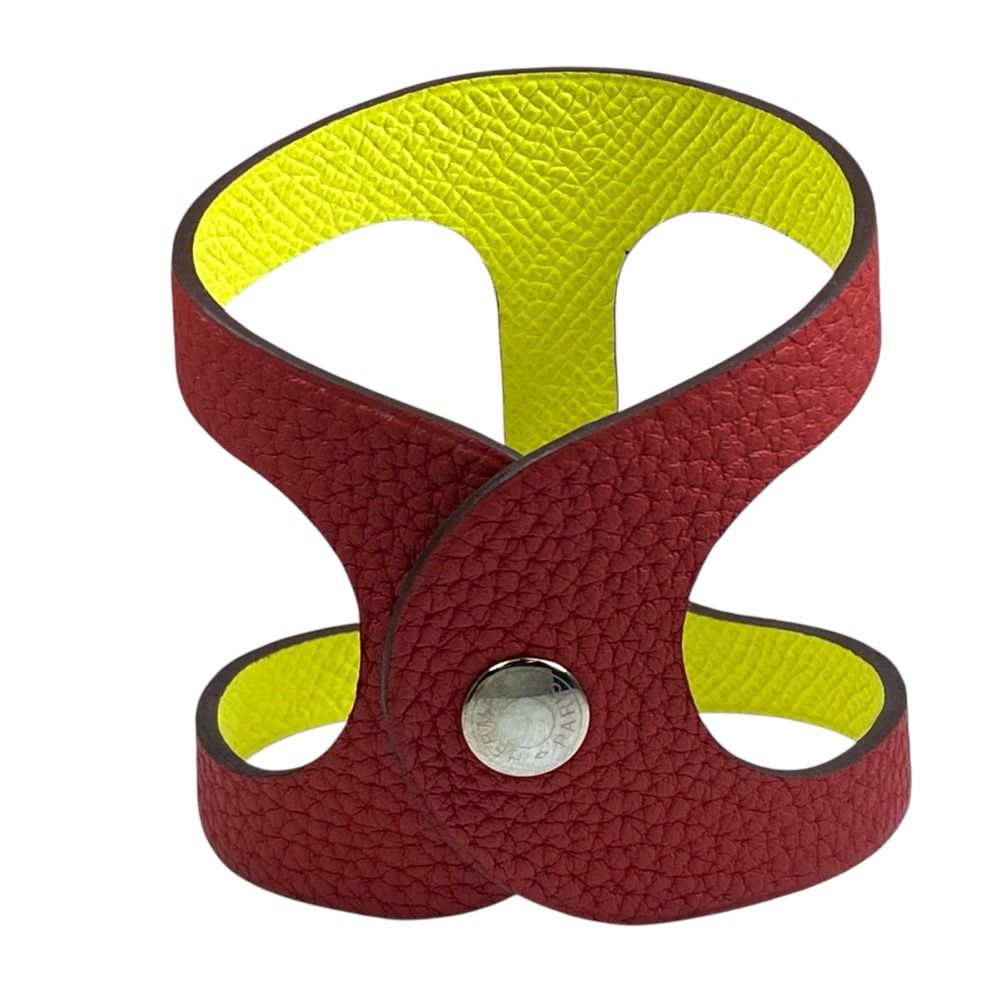 Hermes Petit Ash Chaine D'ancre Bracelet Togo Veau Red Yellow — view 3