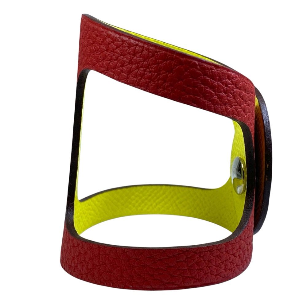 Hermes Petit Ash Chaine D'ancre Bracelet Togo Veau Red Yellow — view 2