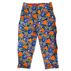 Hermes Capri Pants All Over Pattern Stretchy Polyamide Elastane Orange Blue