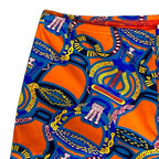 Hermes Capri Pants All Over Pattern Stretchy Polyamide Elastane Orange Blue — view 4