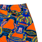 Hermes Capri Pants All Over Pattern Stretchy Polyamide Elastane Orange Blue — view 7