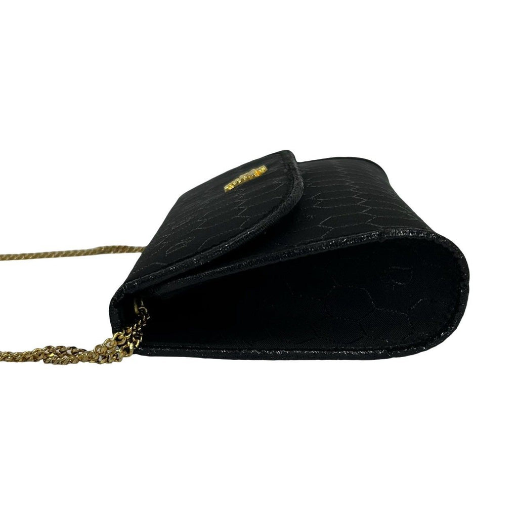 Dior Logo Honeycomb Canvas Shoulder Bag Sakosh Pochette Black — view 5