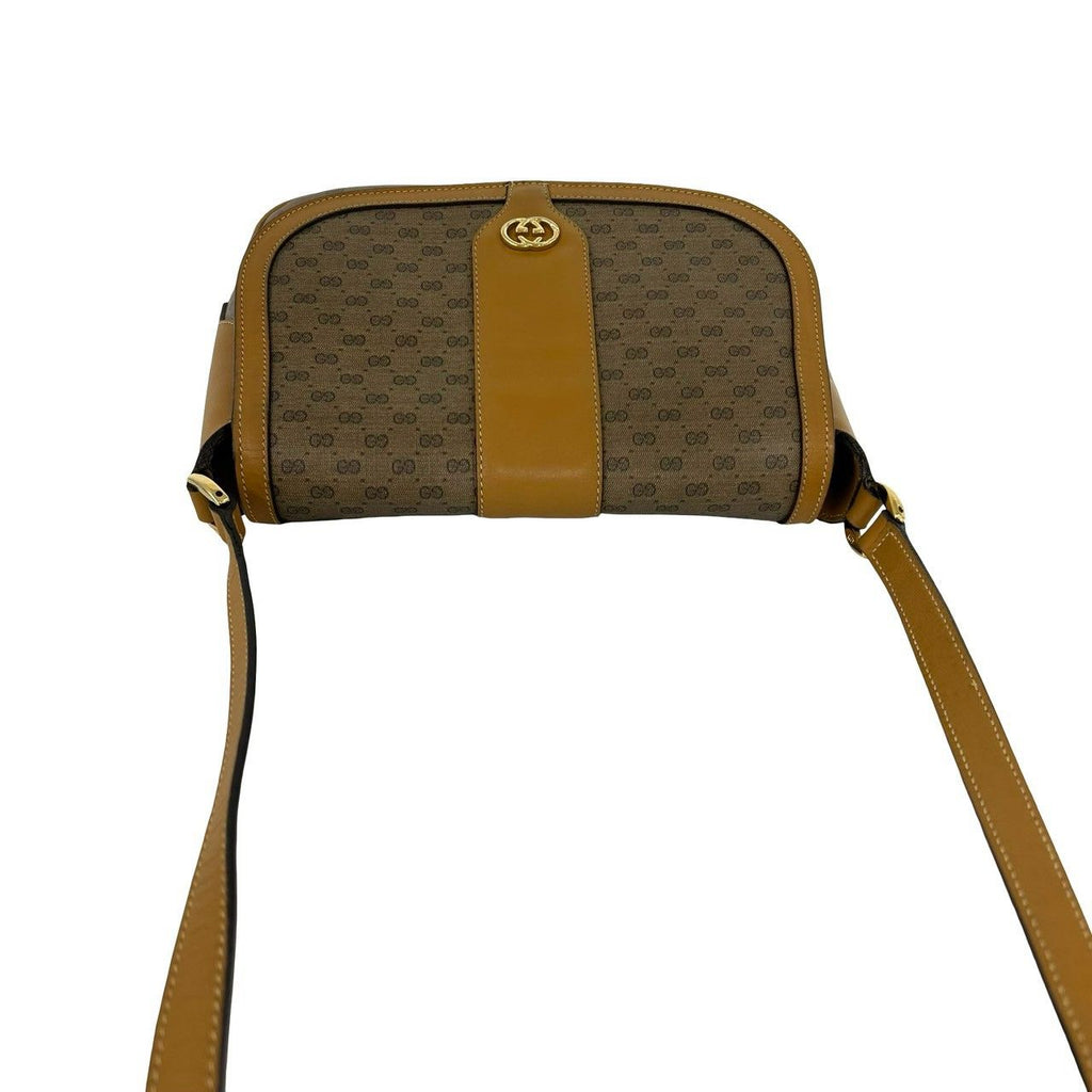 Gucci Vintage Micro GG Logo Leather Shoulder Bag Sacoch Pochette Brown — view 4