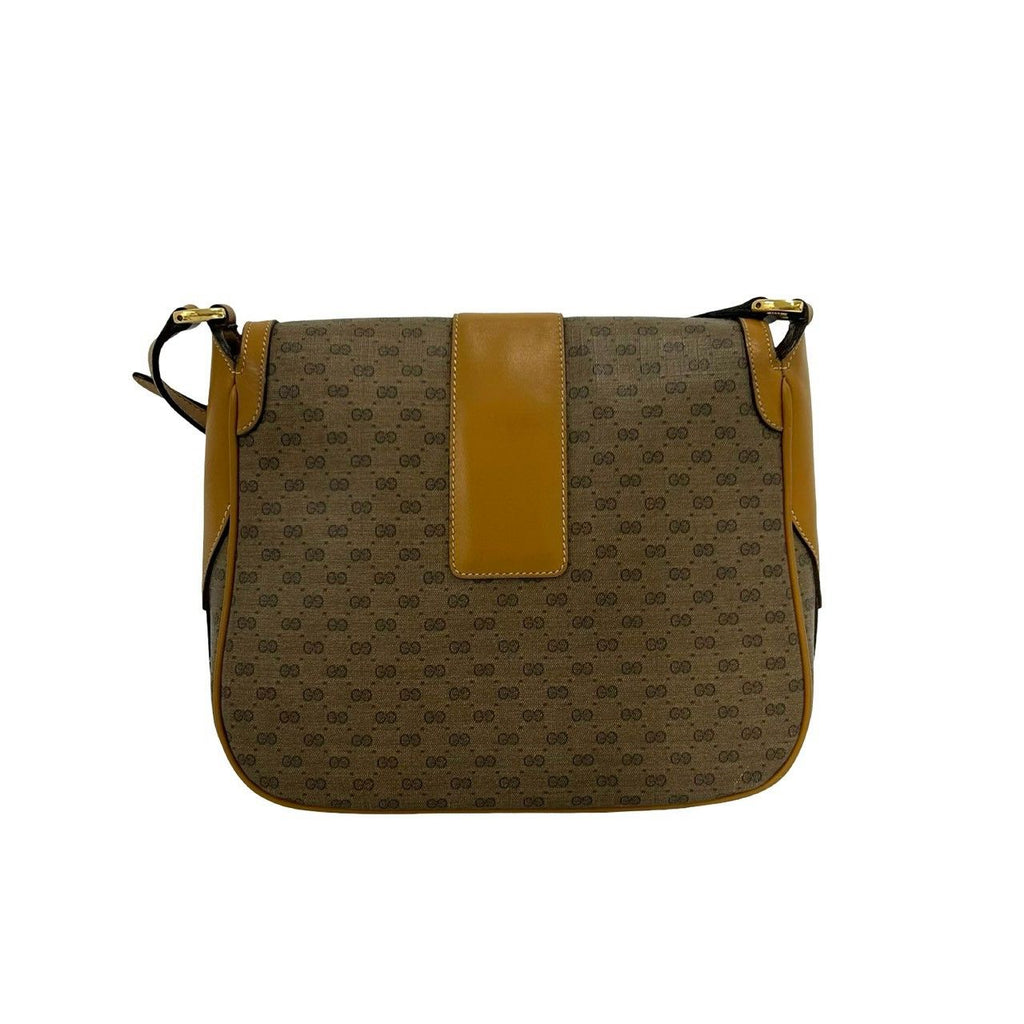 Gucci Vintage Micro GG Logo Leather Shoulder Bag Sacoch Pochette Brown — view 3