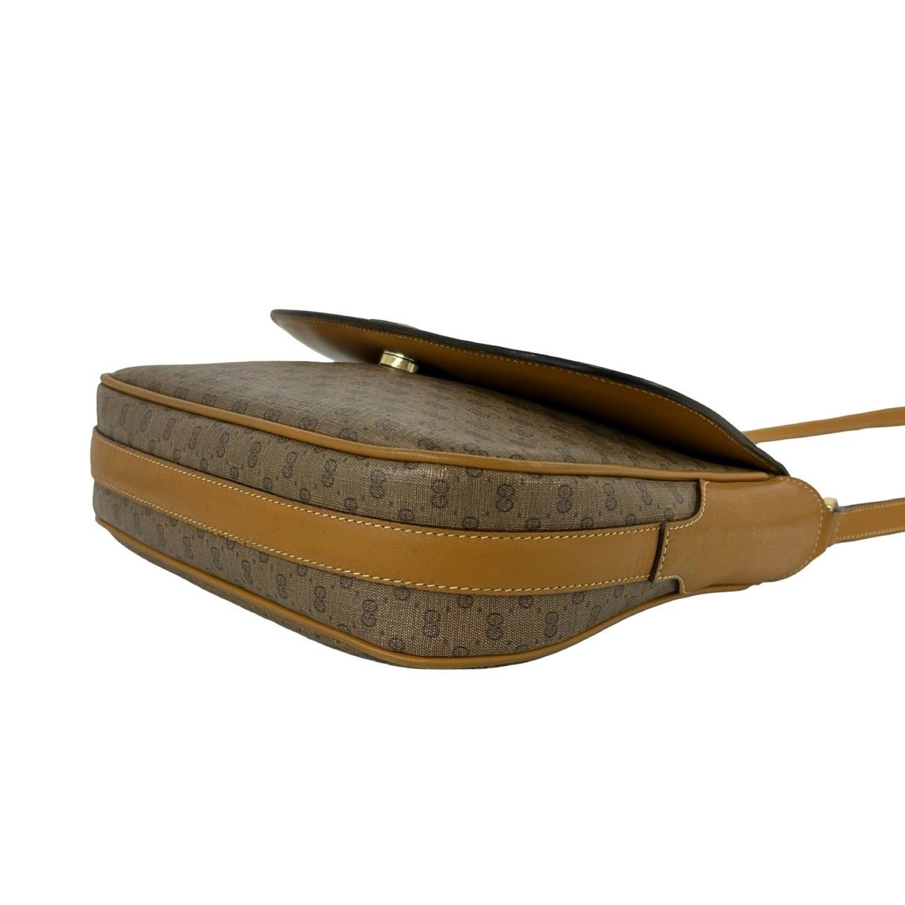 Gucci Vintage Micro GG Logo Leather Shoulder Bag Sacoch Pochette Brown — view 8