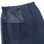 Chanel Knee Length Tight Skirt CC Logo Button Navy Cotton — view 4