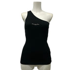 Dior Tank Top M Asymmetric Top Cotton Jersey Black