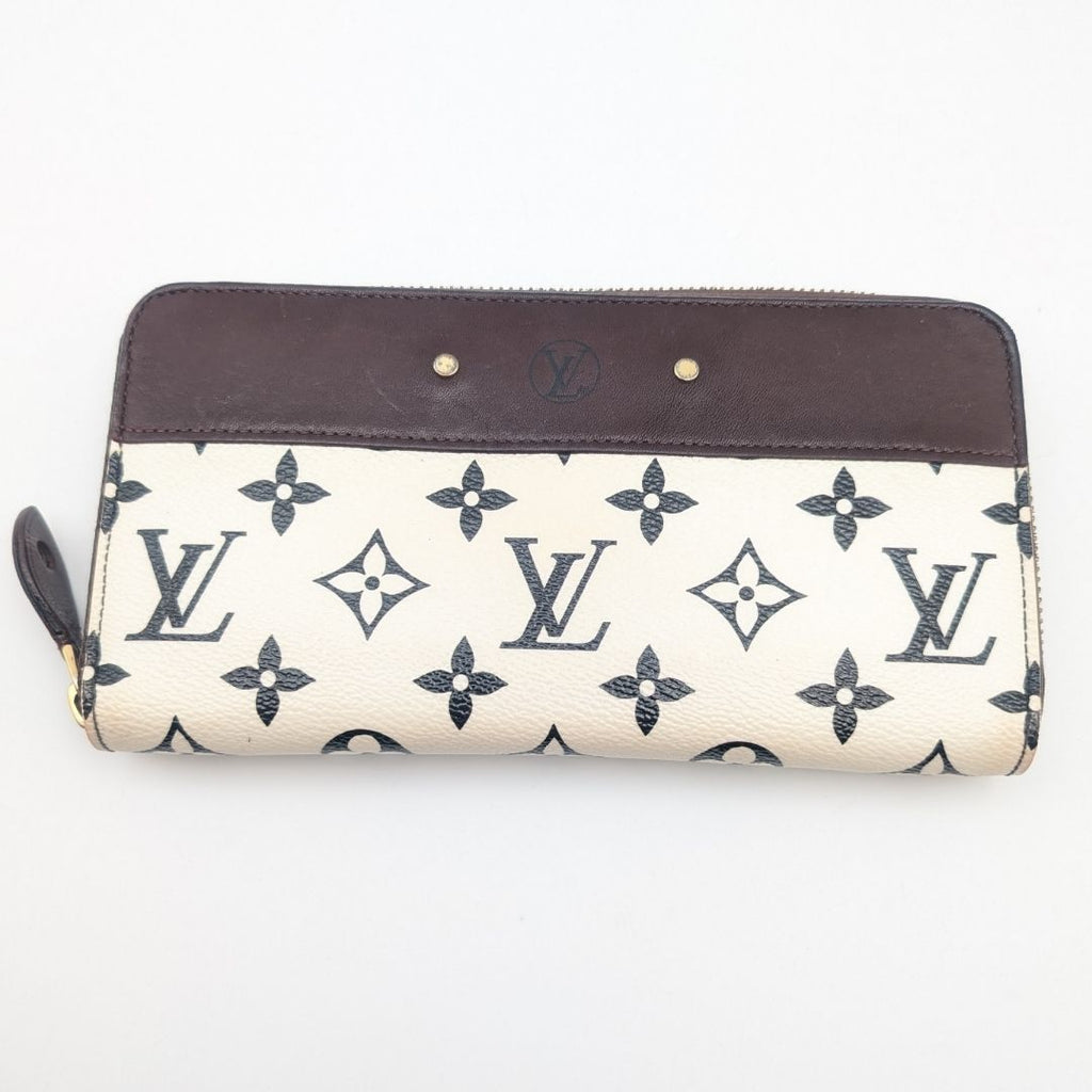 Louis Vuitton Zippy Wallet Monogram Blanc Leather Zip Around White Brown