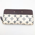 Louis Vuitton Zippy Wallet Monogram Blanc Leather Zip Around White Brown