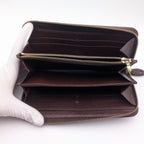 Louis Vuitton Zippy Wallet Monogram Blanc Leather Zip Around White Brown — view 7
