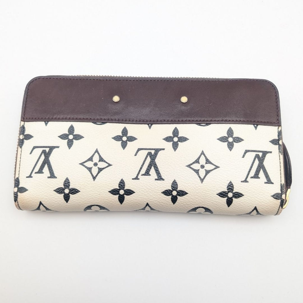 Louis Vuitton Zippy Wallet Monogram Blanc Leather Zip Around White Brown — view 2
