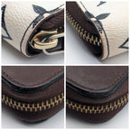 Louis Vuitton Zippy Wallet Monogram Blanc Leather Zip Around White Brown — view 3