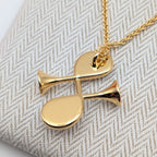 Hermes Col Necklace Gold Pink Pendant — view 3