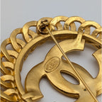 Chanel Brooch CC Logo See Through Chain Motif Gold Vintage — view 5