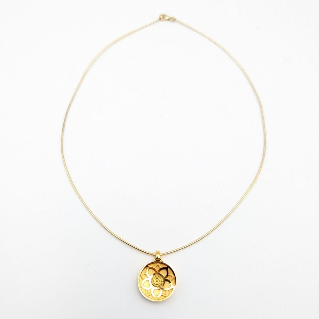 Hermes Lotus Necklace Gold — view 6