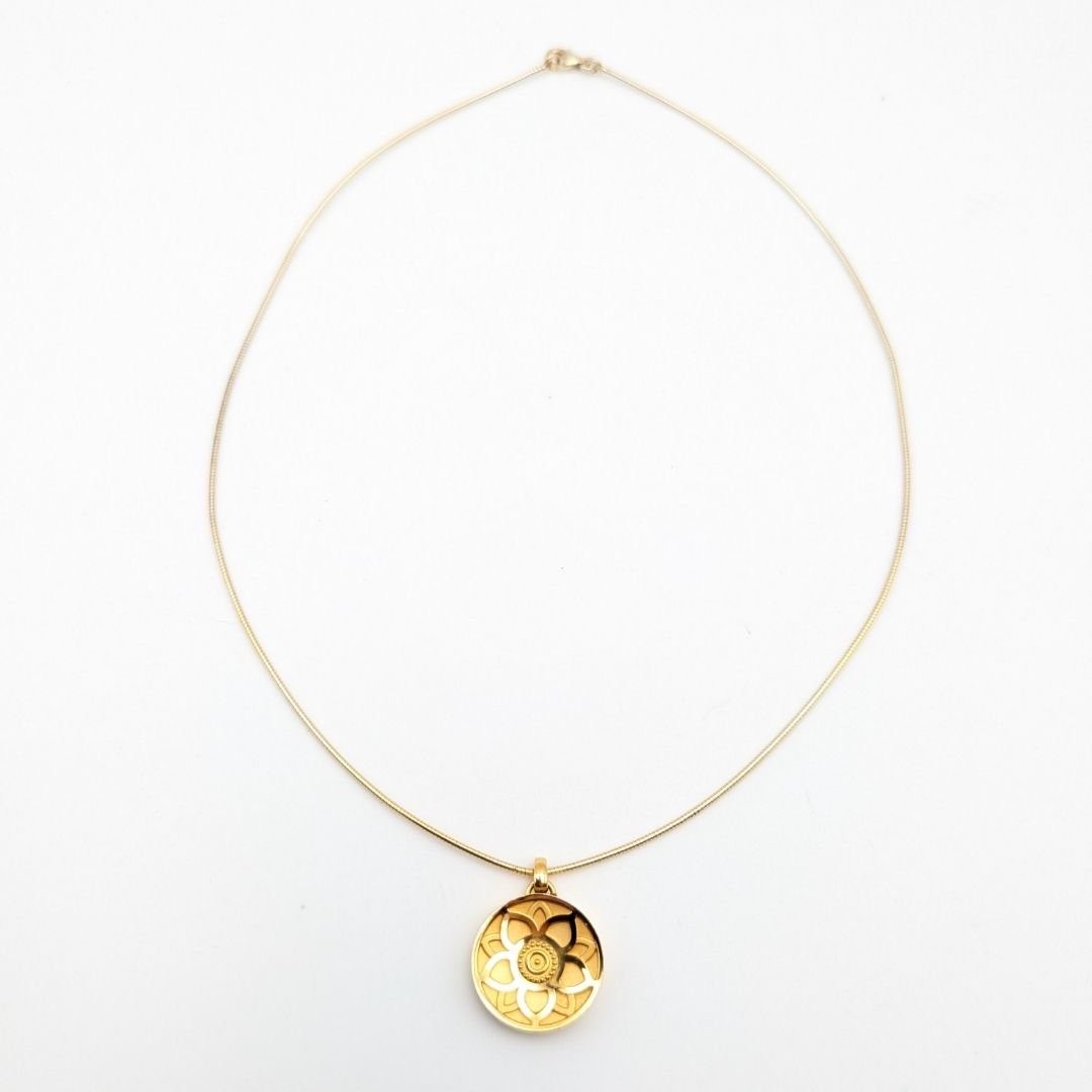 Hermes Lotus Necklace Gold — view 6