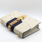 Gucci Sylvie Sherry Line Be Star White Leather 2-Way Shoulder — view 3