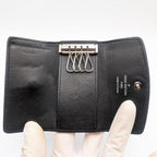 Louis Vuitton Key Case Multicles 4 Monogram Mahina Noir Black Quadruple Strand — view 6