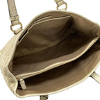 Celine Tote Macadam Pattern Gray Beige Ivory Embossed Leather — view 7