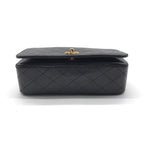 Chanel CC Logo Quilted Turnlock Leather Chain Shoulder Bag Black — view 3
