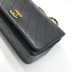 Chanel CC Logo Quilted Turnlock Leather Chain Shoulder Bag Black — view 4