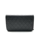 Chanel CC Logo Chain Shoulder Bag Turnlock Full Flap Lambskin Black — view 2