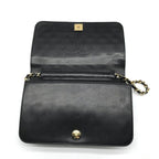 Chanel CC Logo Chain Shoulder Bag Turnlock Full Flap Lambskin Black — view 7