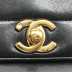 Chanel Shoulder Bag Turnlock Vintage CC Logo Fringe Tassel Black — view 9