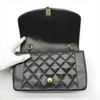 Chanel CC Logo Diana Quilted Lambskin Chain Shoulder Bag Crossbody Black — view 7