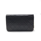 Chanel CC Logo Mini Quilted Push Lock Leather Chain Shoulder Bag Black — view 2