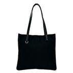Prada Nylon Leather Tote Shoulder Bag Black — view 3