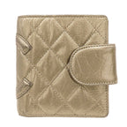 Chanel Wallet Bifold Cambon Leather Gold Silver Compact Quilted Adult — view 2