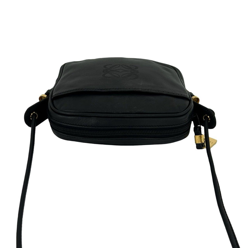 Loewe Vintage Anagram Logo Leather Mini Shoulder Bag Sacoch Pochette Black — view 4