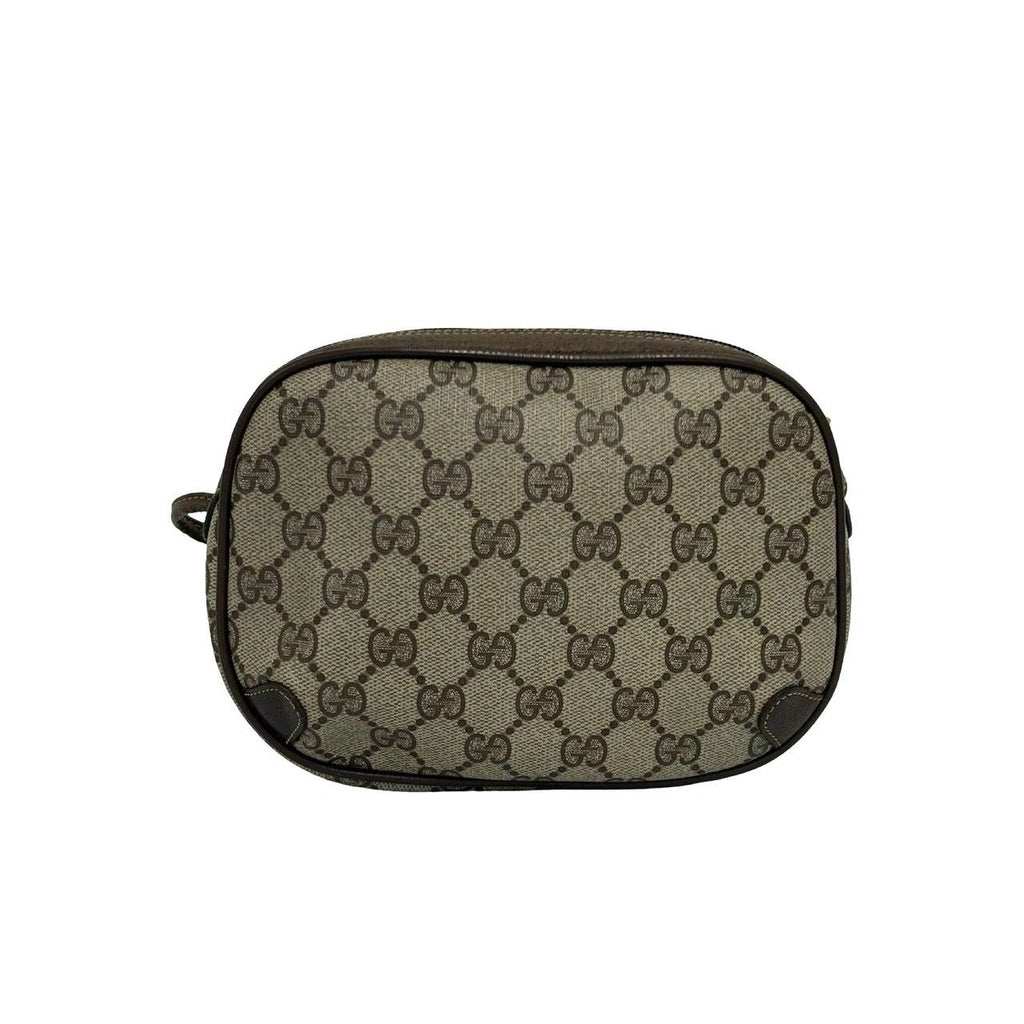 Gucci Vintage Sherry Line GG Logo Handle Leather Shoulder Bag Pochette Brown — view 3