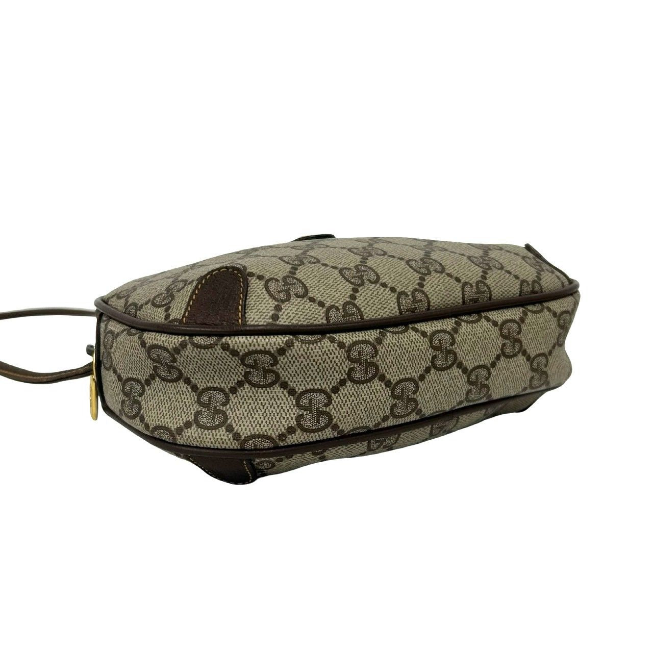 Gucci Vintage Sherry Line GG Logo Handle Leather Shoulder Bag Pochette Brown — view 7