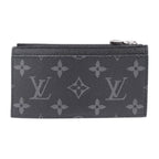 Louis Vuitton Card Case Taiga Monogram Eclipse Coin Holder Black Pocket Small — view 2