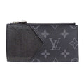 Louis Vuitton Card Case Taiga Monogram Eclipse Coin Holder Black Pocket Small